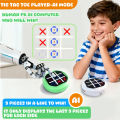Electronic Tic-Tac-Toe Game, 4-in-1 Handheld Puzzle Games Console, Portable Travel Games for Car Ride, Toys Gift Idea for Kids and Adults. 