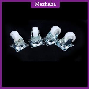 Mazhaha 4pcs 10kg Universal Swivel Casters 1" Wheels Castor White PP Nylon Roller Wheel