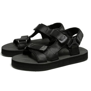 Free Shipping New Summer Collection: MenS Open-Toe Hook-And-Loop Closure CoupleS Style Vietnamese Beach Sandals Suitable For Outdoor Wear Trendy And Breathable Mesh