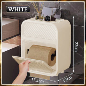 2 Layer Luxury Tissue Box Wall Mounted Toilet Paper Roll Holder Bathroom Dispenser Storage Drawer TH