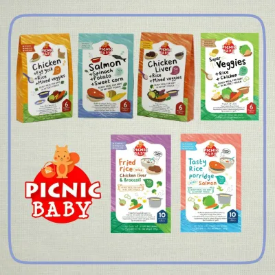 Picnic Baby (ล็อตใหม่) อาหารเด็กพร้อมทาน อาหารเสริมสำหรับเด็ก 6M+ 10M+ 12M+