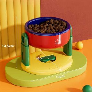 Aimayapet  CODชามคู่สำหรับสัตว์เลี้ยง ชามอาหารแมว แขวนผนังได้ กดถ้วยดูด การปรับเกียร์ห้า ป้องกันการคว่ำ หมุนได้