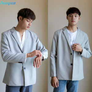 Junqun เสื้อสูทแฟชั่น เสื้อเบลเซอร์ เสื้อสูทผู้ชาย เกรดพรีเมี่ยม ชุดไปงานแต่ง เนคไทฟรี ใส่ได้ทั้งชายและหญิง