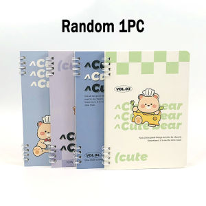 4PCS/Set A5 Spiral Spring Aesthetic Notebook Line Writing Notebooks for School Students