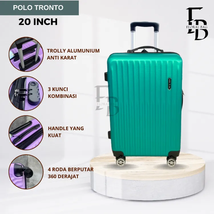 Koper 20 inch Polo Tronto Ukuran kabin koper polo koper baju Tas  Travel koper fiber hardcase koper anti pecah koper murah koper roda 