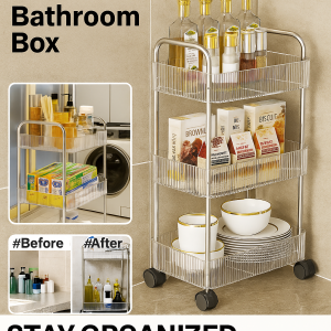 Acrylic Light Luxury Multi-Tier Storage Trolley Mobile Storage Rack Acrylic Snack Organizer 亚克力轻奢多层收纳小推车