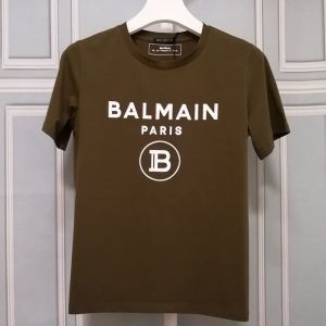 Original BALMAINˉPARIS Summer Mens and Womens Cotton Round Neck Short-sleeved T-shirt Star With The Same Paragraph Dilireba Sports Casual Tshirt Top