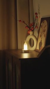 Rechargeable Smart LED Flameless Candle Lamp Gesture Sensor Control Stepless Dimming Night Light Table Lamp for Bedroom Ambiance DecorFast shipping