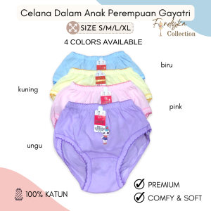 12 PCS Celana Dalam Anak Perempuan | CD Anak TK Gayatri Polos Sablon | CD Anak Usia 0-10 Tahun | CD Anak Bahan Katun