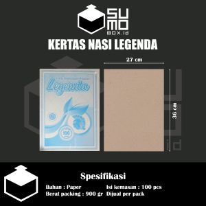 Kertas Nasi Coklat Ukuran 27x36 isi 100 lembar / Bungkus Nasi Warteg Murah Ramesan