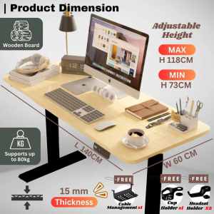 Office Desk Smart Lifting Adjustable Height Standing Table Gaming Table Study Working Table Standing Desk [5 years warranty]