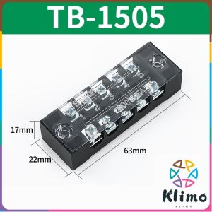 Klimo 15A Molded Terminal Block TB1504 TB1505 TB1506 600V Dual Row Barrier Screw Terminal Block