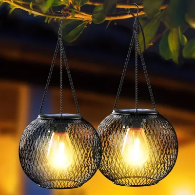 1pc Solar Lanterns Outdoor Lights Brighter Hanging Solar Lights Outdoor Waterproof Auto On/Off Outdoor Solar Lights for Garden
