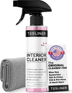 Tesla Seat Cleaner & Stain Remover - Interior Cleaner Safe on Black & White Vegan Leather Interior Cleaning Products for Seats Dash Console    Tesla Model 3 Y S X Car Accessories for 2025 & 2026