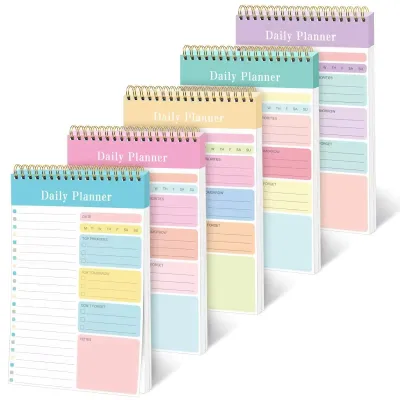 【📣SG Seller】A5 Daily Planner 30 Sheets Notepad Spiral To-Do List Journal Pastel Memo Pad for School & Office