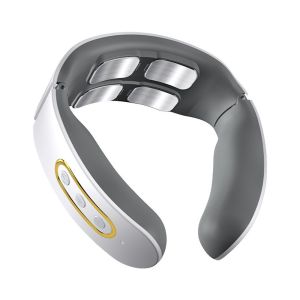 Smart Electric Neck and Shoulder Massager with 4 Massage Heads 6 Modes 9 Intensity Levels Heat Function for Cervical Pain Relief and Muscle Relaxation