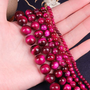 Natural Stone Round Beads 4/6/8/10/12MM Rose Red Tiger Eye Beads For Bracelet Making DIY Jewelry Necklace