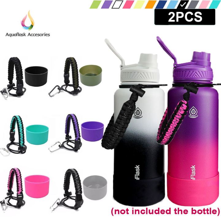 Aqua Flask Accessories 32oz Aquaflask Silicone Boot with Paracord Handle  for Aquaflask 32oz & 40oz Aqua