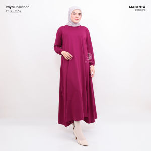 Baheera Midi Dress Baju Gamis Kaos Polos Wanita Lebaran Terbaru Koleksi Special Hari Raya by Deloza