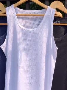 【2XL-8XL】Men’s Plus Size Sando Ice Silk Quick Dry Breathable Tank Top Loose Fit Sleeveless Shirt for Gym Workout Casual Wear