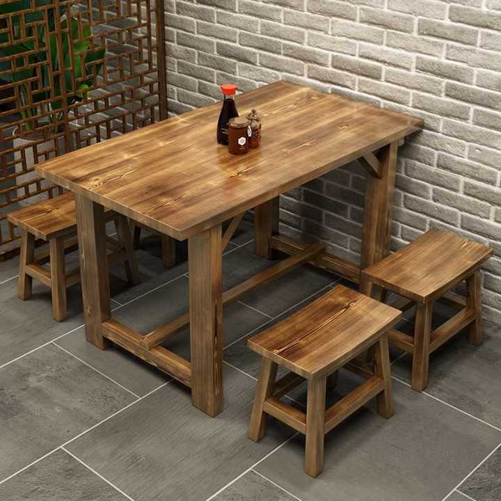 Solid Wood Fast Food Tables And Chairs Restaurant Noodles Snack Bar 