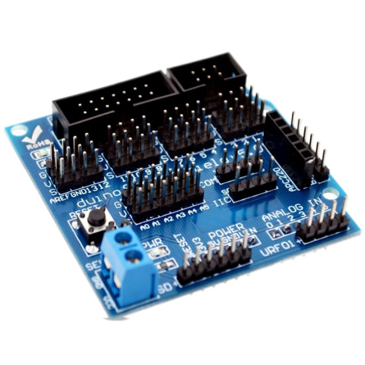 โล่เซ็นเซอร์อุปกรณ์หุ่นยนต์บล็อกตัวต่ออิเล็กทรอนิกส์ Arduino บอร์ดขยายสำหรับเครื่องพิมพ์ V50 R3 3407