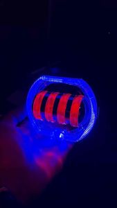 Lampu Utama Biled Projector Mode Daymaker Projie Biled 4 LED 8D Plus Shroud 4.5 inch