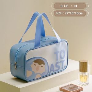 ShopAt.Two[BG6703 ] กระเป๋าเครื่องสําอาง PVC กันน้ำ กระเป๋าอเนกประสงค์ แบบพกพา