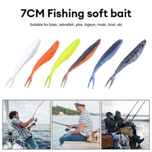 Mồi câu mềm đuôi sâu ligghig hình chữ V 5.5cm nhựa mềm đường phụ mồi Silicone nhân tạo thích hợp cho cá phổi Bass mồi câu mềm Mồi Câu Cá mềm haruan Zman câu cá pancing lure đúc mồi