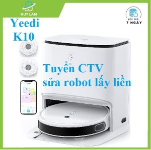 Robot lau nhà hút bụi Ecovacs Yeedi K10 tự động giặt giẻ lau nhà sấy khô tự độnglực hút 3000Pa pin 5200Mahapp tiếng Việt...