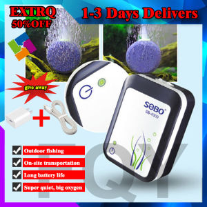 SOBO Fish Breeding Oxygen Pump Aerator Lithium Battery Rechargeable Fishing AC And DC Dual-Use USB Outdoor Small Portable Silent Air Pump Household Air Pump Oxygen Generator Pump Supplies