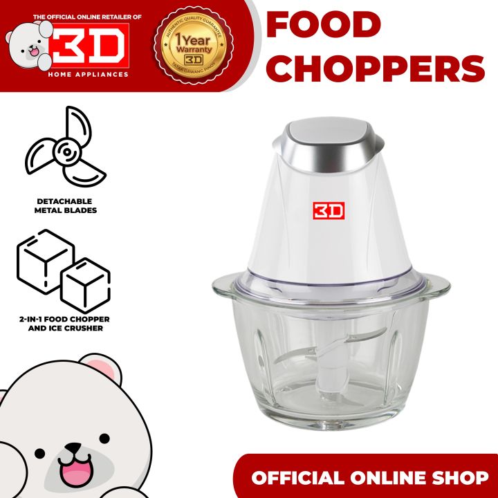3D Electric Food Processor 1L Multifunctional Meat Grinder, Mixer, Chopper  Ice Crusher FC-200G Lazada PH