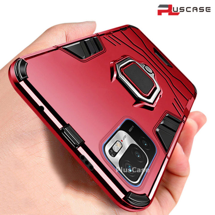 PlusCase for Xiaomi Redmi Note 10 5G Metal Ring Stand Case Armor Back  Protective Shockproof Hard Rugged Dual Layer Casing Lazada PH