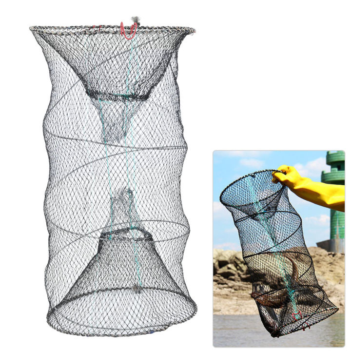 Foldable Bait Cast Mesh Trap Net Portable Fishing Landing Net Fishing ...