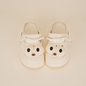 WomenS Summer Cute Big-Eyed Outdoor Thick-Soled Sandals Non-Slip Closed-Toe Slip-On Slippers Parent-Child Style