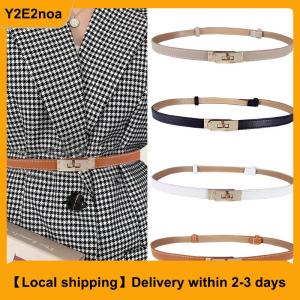 【Local shipping】 PU Thin Belt Womens Fashion Casual Accessories Luxury Design Girdle Korean Corset Adjustable Metal Buckle