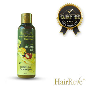 HairReve Hair Thickening Sulfate-Free SHAMPOO w/ Argan Oil (Reduce Hair Fall Thicker Stronger Hair)