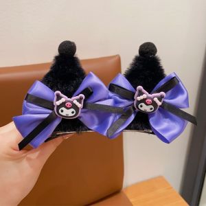 Sanrio Hoạt Hình Kuromi Anime Trẻ Em Bé Tóc Giả Bím Tóc Bé Gái Cao Đuôi Ngựa Mũ Phụ Kiện Tóc