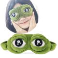 KIPRUN 3D Eye mask for sleeping, 3D Cartoon Cute Eyes Mask Cover Plush Frog Green Eye Mask Cover Relax Sleeping Rest Travel Sleep Anime Funny Gift Beauty Goggles. 