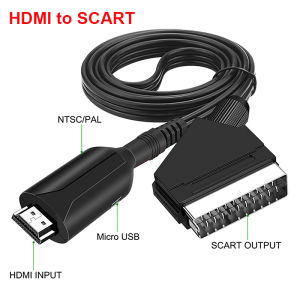 HDMI-Compatible to SCART Cable SCART-HDMI-Compatible Output Video Converter Adapter Compatible with The HDTV DVD Compatible with The Sky Box STB(SCART-HDMI)