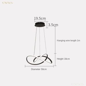 Modern LED Chandelier Pendant Lamp For Living Room Dining Room Kitchen Bedroom Simple Remote Control Hanging light