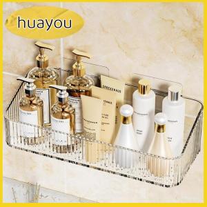 huayou Wall Mounted Cosmetics Storage Rack No Hole Required Plastic Corner Wall Shelf Organizer Bathroom Accessories