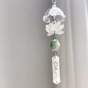 SHENHAO2🎀 พวงกุญแจโปร่งใสน่ารักกระดิ่งลมห้อยพวงกุญแจสายคล้องโทรศัพท์มือถือกระเป๋าน่ารักอุปกรณ์ตกแต่งบ้าน