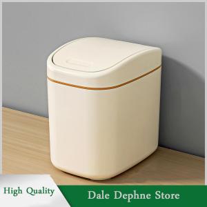 [Dale Dephne] ถังขยะพลาสติกขนาดเล็กถังขยะขนาดเล็กพร้อมฝาปิดแบบเขย่าสำหรับใช้ในบ้านสำนักงานถังขยะทำความสะอาดในครัวเรือน