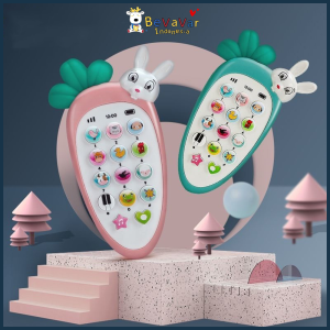 BEVAVAR Mainan Ponsel Bayi / Mainan Handphonebayi /Telepon Pendidikan Awal dengan Lampu Musik