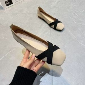 Free Shipping Shallow-Toe WomenS Flats 2026 Spring New Korean Style Versatile And Comfortable For Outdoor Wear Non-Slip Flat Work Shoes With A Small Square Toe