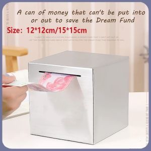 COD Stainless Steel Piggy Bank Money Saving Box adult children Christmas gift Unique