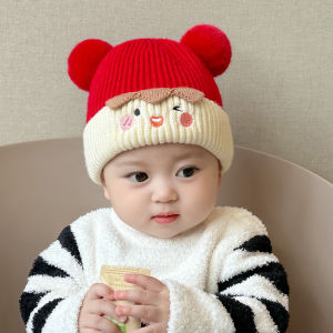 Autumn and winter cute large brim wool cap baby bear thickened warm cap