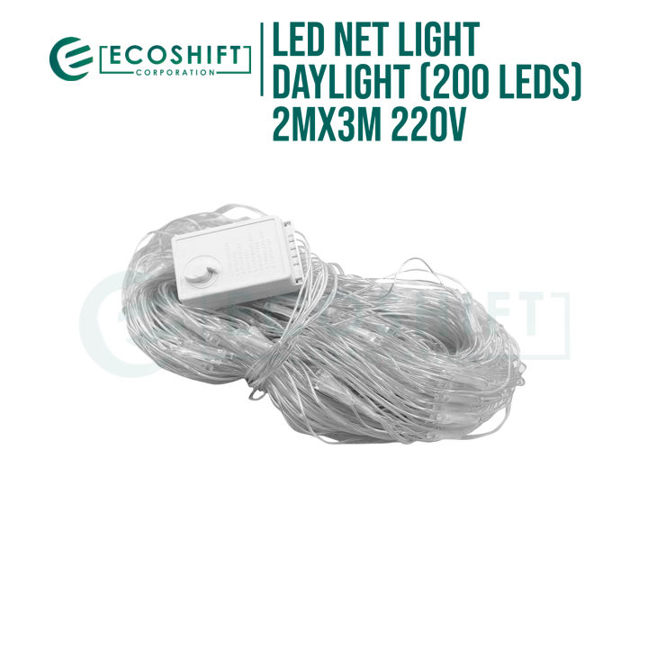 EcoShift Christmas Lights LED Mesh Net Light Warm White Programmable