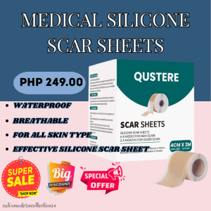 TOP SELLING MEDICAL SOLICONE SCAR SHEETS TAPE ROLL 4CM X 2M | Healing Treatment Reusable Waterproof Breathable Flexible Softeing Flattening Fading Marks After Surgery Burns Cuts Injurie Skin Care Patch  Repair Barrier Recovery Improvements